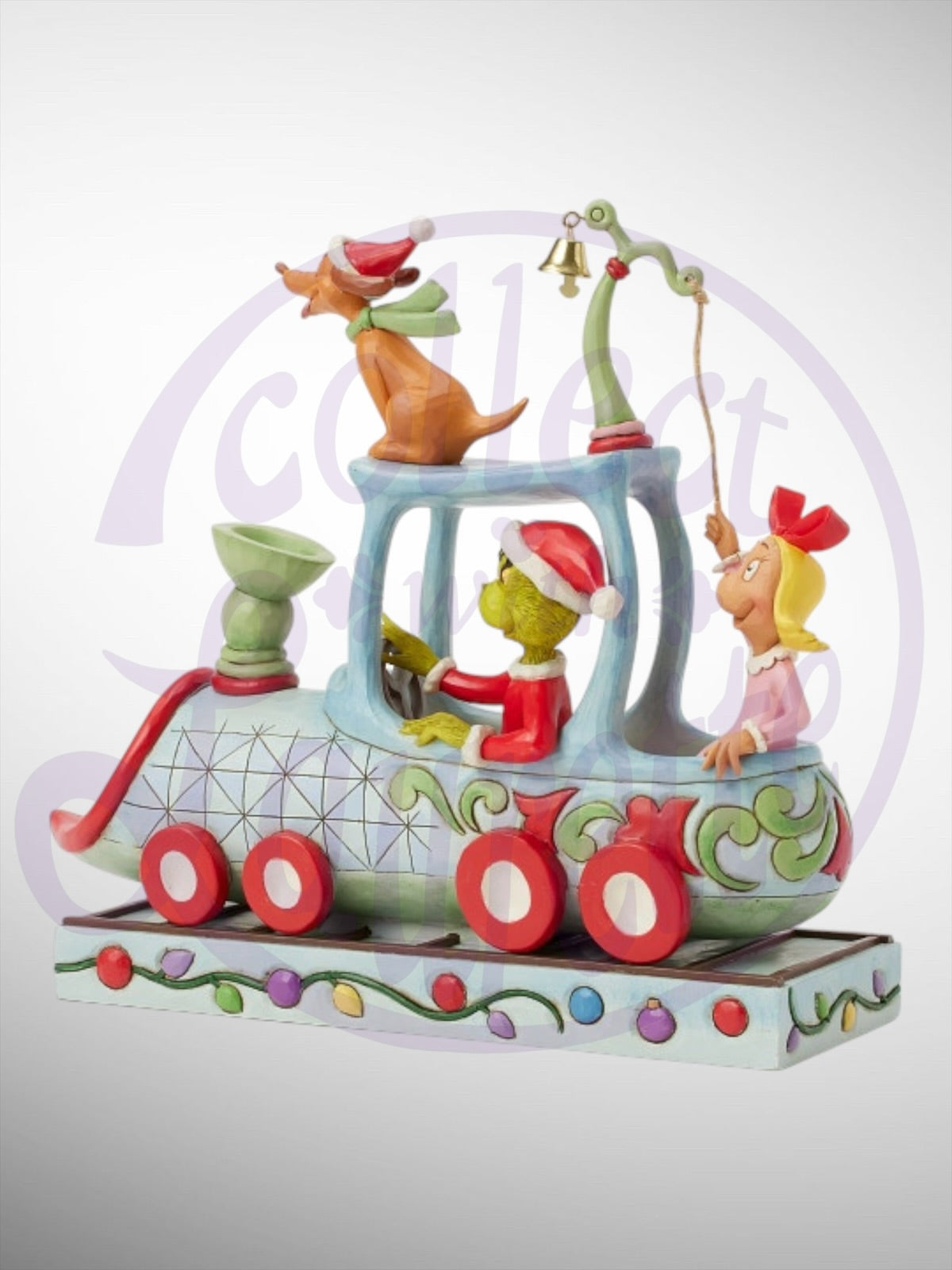 Jim Shore Dr. Seuss The Grinch - Grinch Max and Cindy on Train Figurine